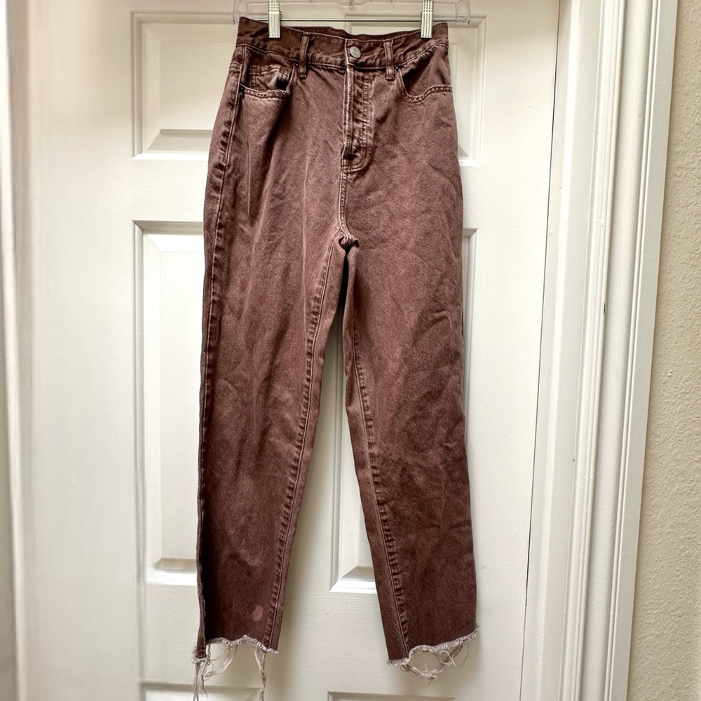 PacSun High Rise Straight Jeans, size 25, brown.